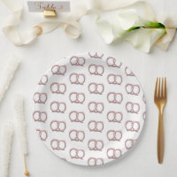 Salted Pretzel Twist Pattern Party Paper Plates