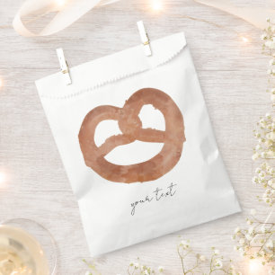 Salted Soft Pretzel Custom Script Handwritten Text Favour Bag
