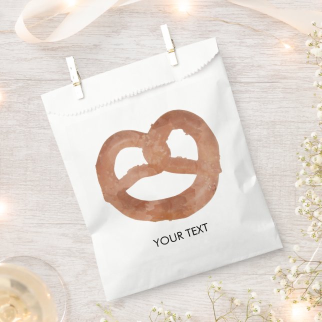 Salted Soft Pretzel Custom Text Favour Bag (Clipped)
