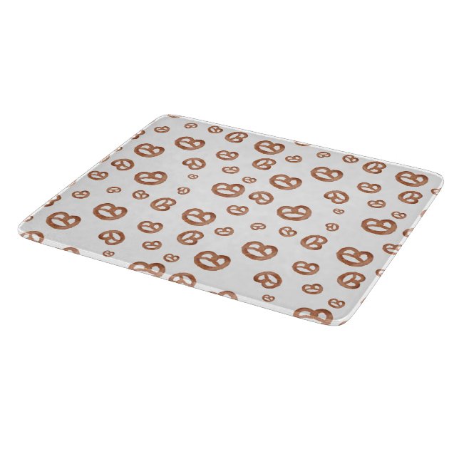 Salted Soft Watercolor Pretzel Pattern Cutting Board (Corner)