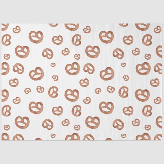 Salted Soft Watercolor Pretzel Pattern Tissue Paper (Front)