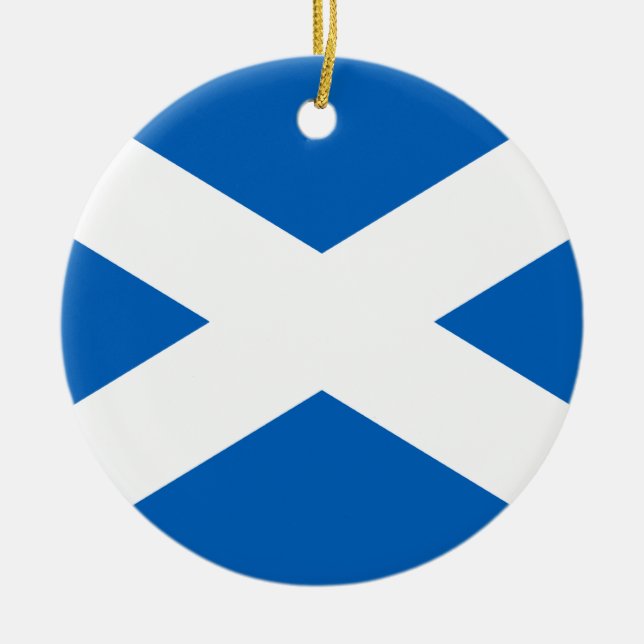 Saltire ~ Flag of Scotland  Ceramic Ornament (Front)