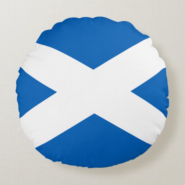 Saltire ~ Flag of Scotland Round Pillow (Front)