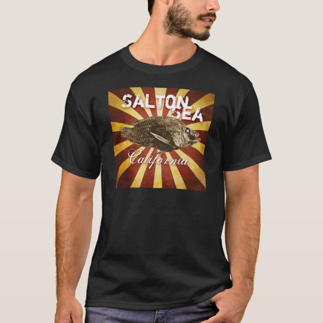 Salton Sea, California Starburst Fish : DARK T-Shirt (Front)