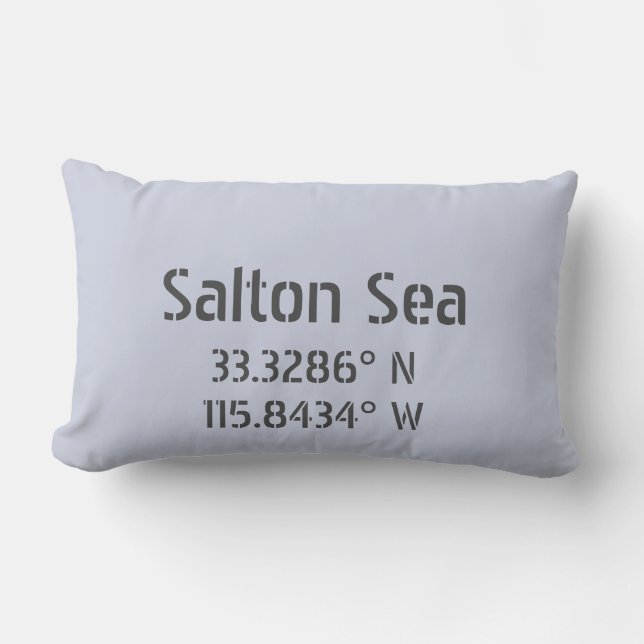 Salton Sea Latitude Longitude Lumbar Pillow (Front)
