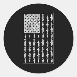 Saltwater Fishing American Flag Saltwaters Fish Classic Round Sticker