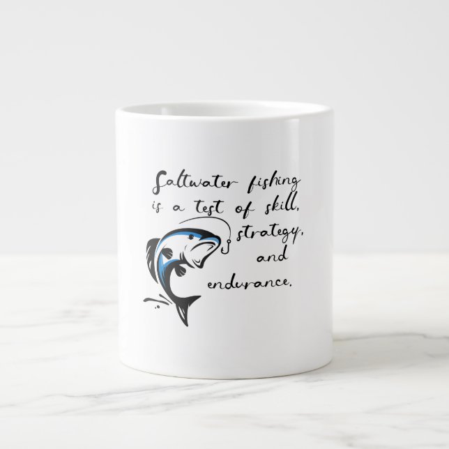 Saltwater fishing. large coffee mug (Front)