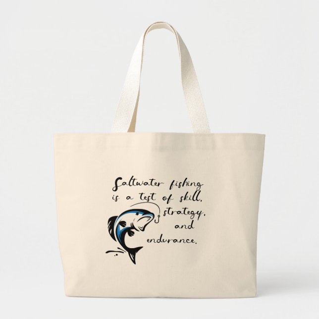 Saltwater fishing. large tote bag (Front)