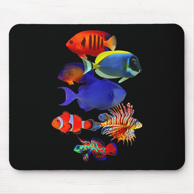 Saltwater Reef Fish Tank Lovers Trigger Fish Manda Mouse Pad (Front)