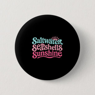 Saltwater Seashells Sunshine Hawaii Beach Summer V 2 Inch Round Button