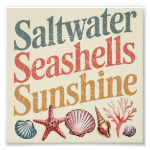 Saltwater Seashells Sunshine Summer Beach Vacation Photo Print
