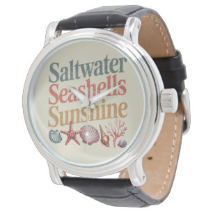 Saltwater Seashells Sunshine Summer Beach Vacation Watch