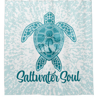 Saltwater Soul Tropical Sea Turtle with Palm Trees
