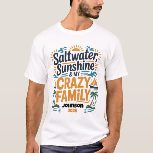 Saltwater Sunshine Family Trip Custom Name Date T-Shirt