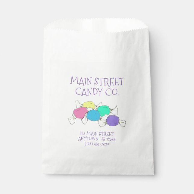 Saltwater Taffy Boardwalk Candy Shop Store Sweets Favour Bag (Front)