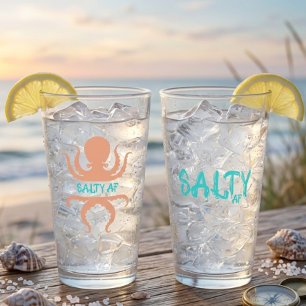 Salty AF Octopus  Glass