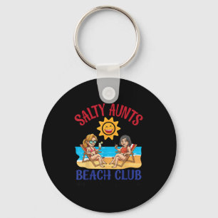 Salty Aunts Beach Club Summer Vacation Vibes 2025 Keychain