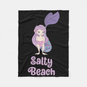 Salty Beach - Cute Mermaid Fleece Blanket