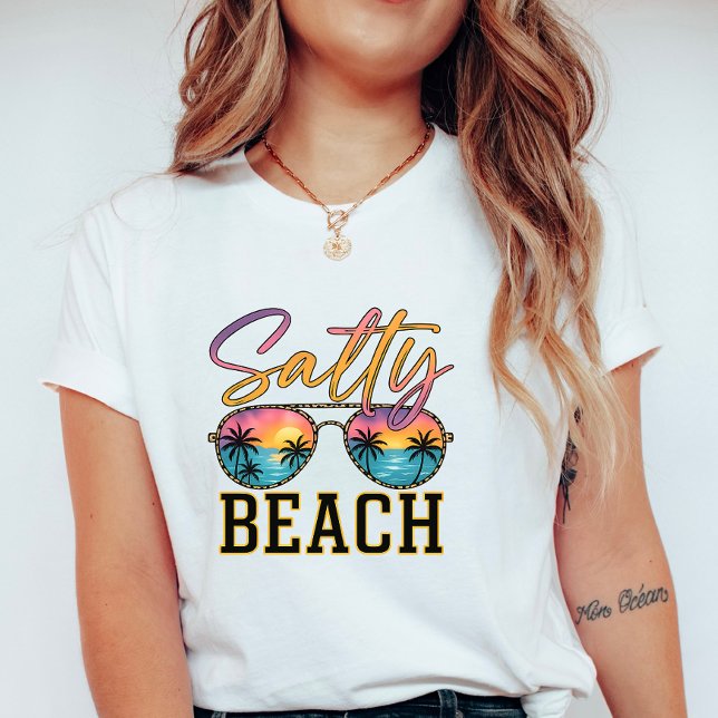 Salty Beach Sunglasses;  Retro Summer Palm Tree  T-Shirt (Creator Uploaded)
