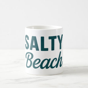 Salty Beach Teal Coastal Life Ocean Graphic Print Coffee Mug