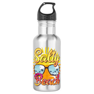 Salty Beach Tropical Sun & Palm Tree 532 Ml Water Bottle