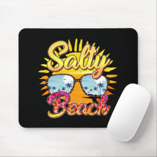 Salty Beach   Tropical Sun & Palm Tree Mouse Pad
