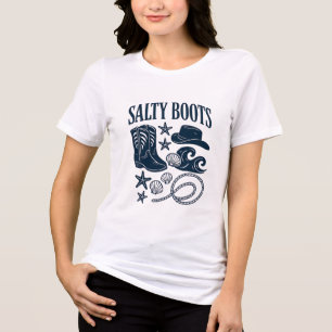 Salty Boots Coastal Cowgirl  Tri-Blend Shirt