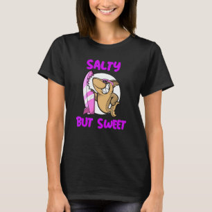 Salty But Sweet Surfing Loving Shark T-Shirt