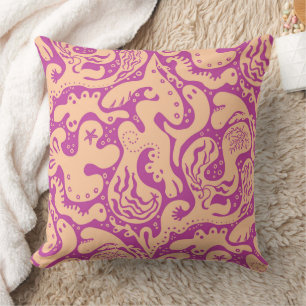 Salty Creatures Novelty Art Throw Pillow