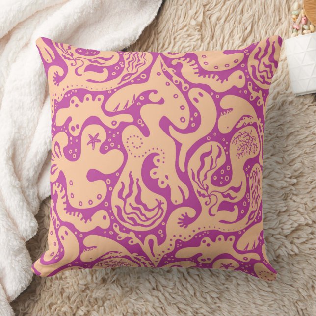 Salty Creatures Novelty Art  Throw Pillow (Blanket)