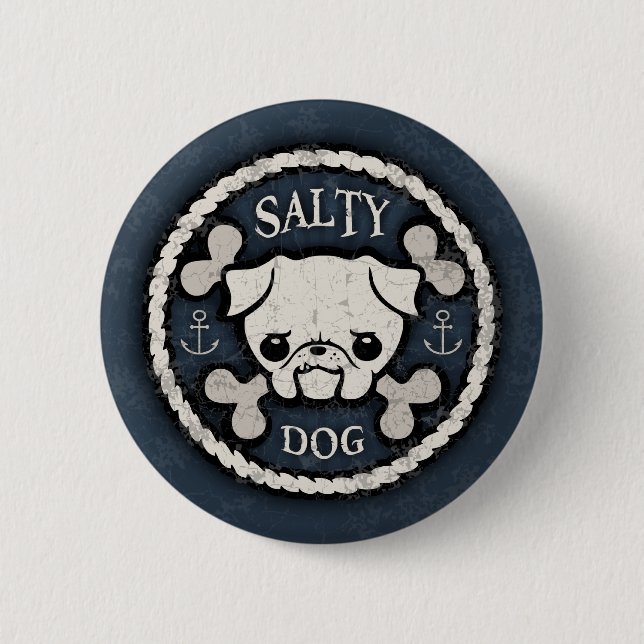 Salty Dog -bd 2 Inch Round Button (Front)