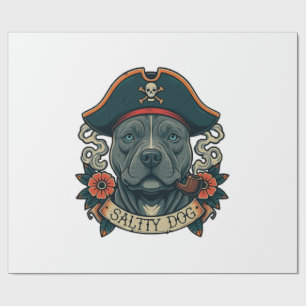 Salty Dog Pitbull Wrapping Paper