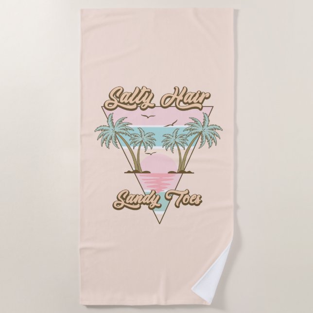 Salty Hair Sandy Toes Summer Tropical Beach Life Beach Towel (Front)