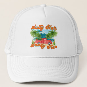 Salty Hair, Sandy Toes   Tropical Island Trucker Hat