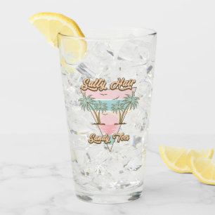 Salty Hair Sandy Toes Tropical Summer Beach Life  Glass