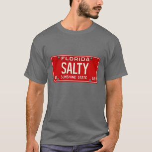 Salty Life 1969   Retro Florida License Plate Surf T-Shirt
