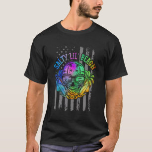 Salty Lil' Beach Skull Beach Sunglasses Palm Trees T-Shirt