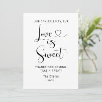 Salty Love is Sweet Quote Heart Script Wedding