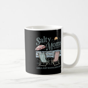 Salty Moms Beach Club Retro Vacation Coastal Vibes Coffee Mug
