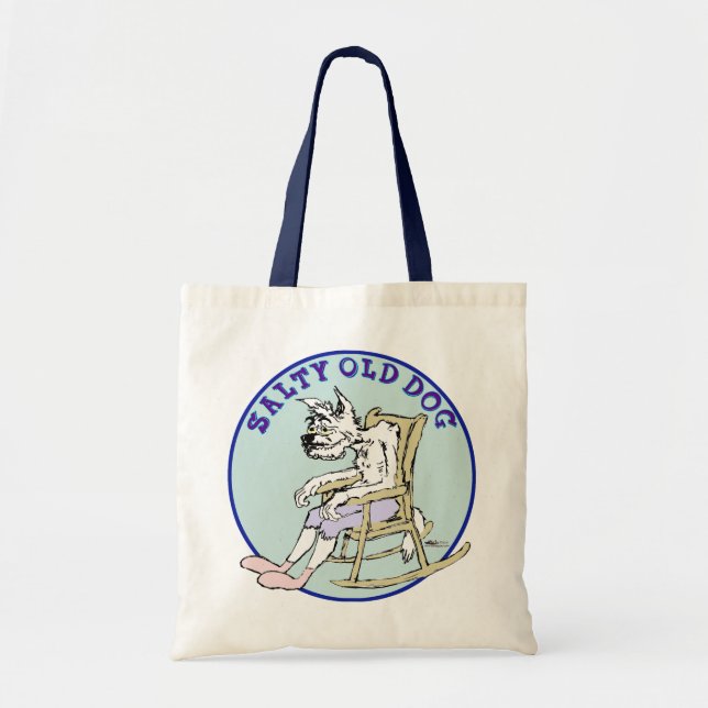 Salty Old Dog Tote Bag (Front)