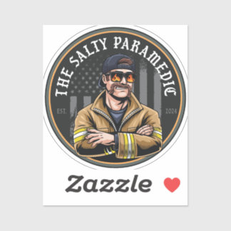 Salty Paramedic HD Black Sticker