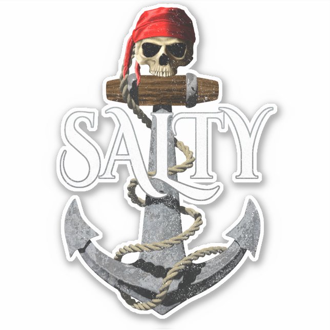 Salty Pirate Skull And Anchor (Front)