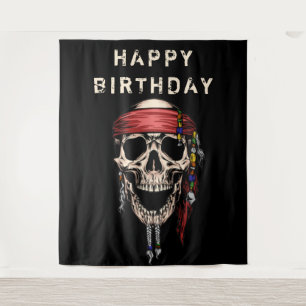 Salty Pirate Skull Backdrop Tapestry