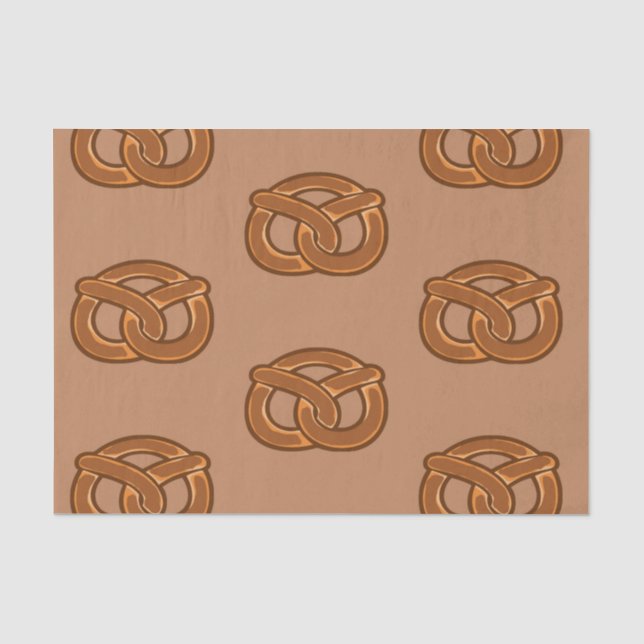Salty Pretzels Lovers Food Bakers Loop Shape Tissue Paper (Front)
