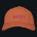SALTY Sarcastic Sayings in Orange and Pink<br><div class="desc">A cool embroidered typography design with the sarcastic saying "SALTY" in Blush Pink Letters on a Burnt Orange Colour Background.</div>