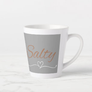 Salty Script with Heart Flourish, Birthday Gift  Latte Mug