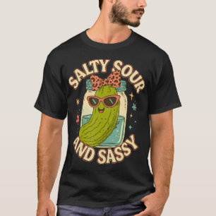 Salty Sour And Sassy Funny Pickle Retro Mason Jar T-Shirt
