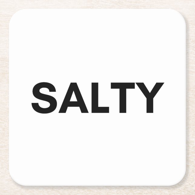 salty square paper coaster (Front)