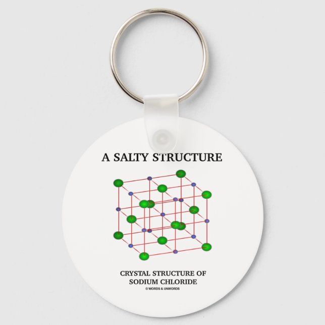 Salty Structure Crystal Structure Sodium Chloride Keychain (Front)