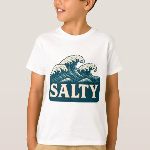 Salty Teal Blue Surf Beach Waves Coastal Life T-Shirt